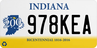 IN license plate 978KEA