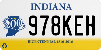 IN license plate 978KEH