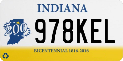 IN license plate 978KEL
