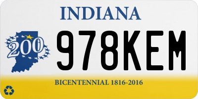 IN license plate 978KEM