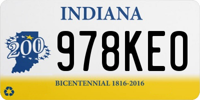 IN license plate 978KEO