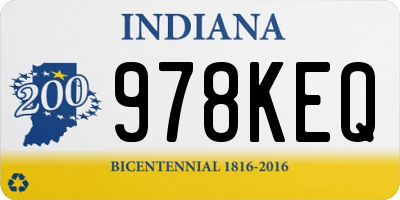 IN license plate 978KEQ