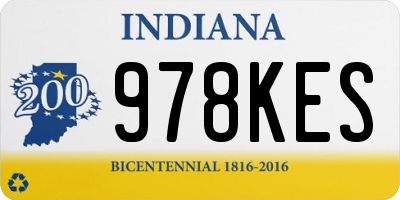 IN license plate 978KES