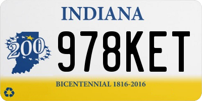 IN license plate 978KET