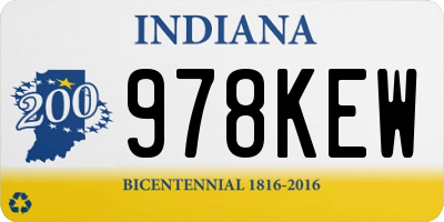 IN license plate 978KEW