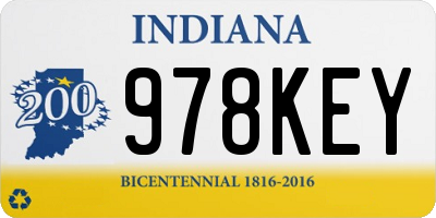 IN license plate 978KEY