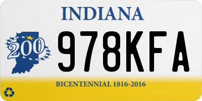 IN license plate 978KFA