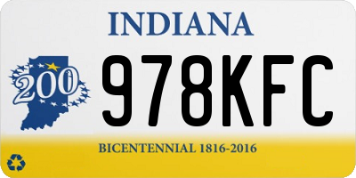 IN license plate 978KFC