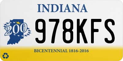 IN license plate 978KFS