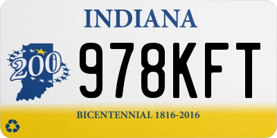 IN license plate 978KFT