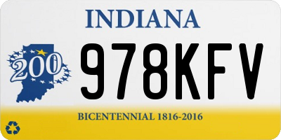 IN license plate 978KFV