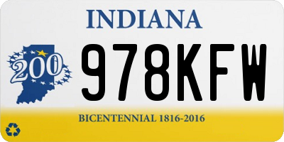 IN license plate 978KFW