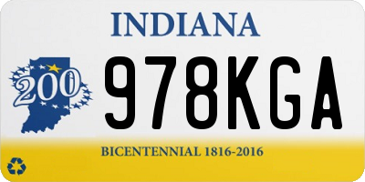 IN license plate 978KGA