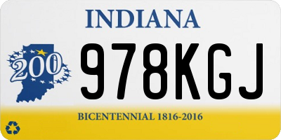 IN license plate 978KGJ