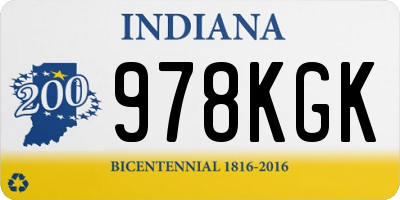 IN license plate 978KGK