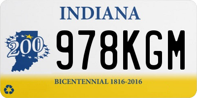 IN license plate 978KGM
