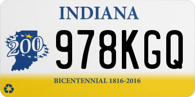 IN license plate 978KGQ