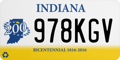 IN license plate 978KGV