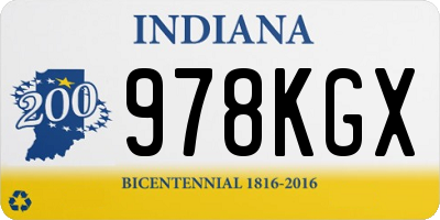 IN license plate 978KGX