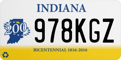 IN license plate 978KGZ
