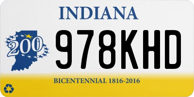 IN license plate 978KHD