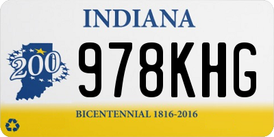 IN license plate 978KHG