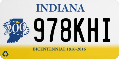 IN license plate 978KHI