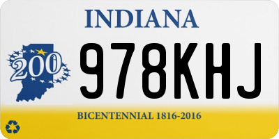 IN license plate 978KHJ