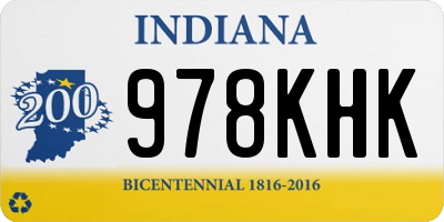IN license plate 978KHK