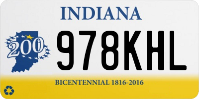 IN license plate 978KHL