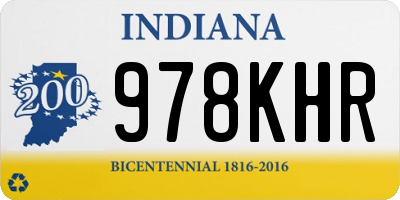 IN license plate 978KHR