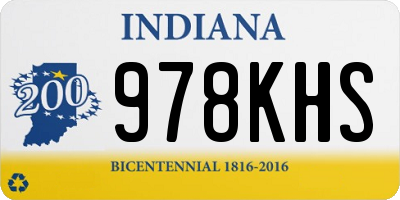 IN license plate 978KHS