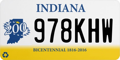 IN license plate 978KHW