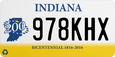 IN license plate 978KHX