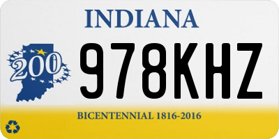 IN license plate 978KHZ