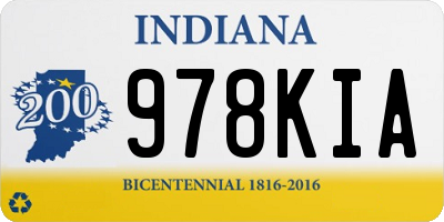 IN license plate 978KIA