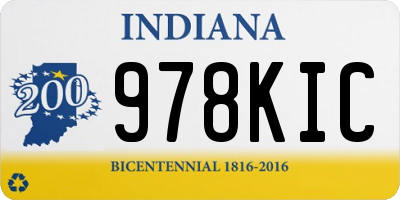 IN license plate 978KIC