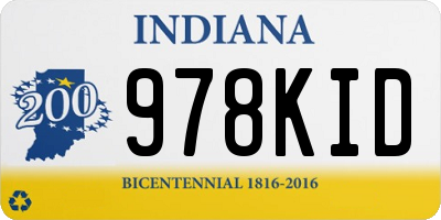IN license plate 978KID