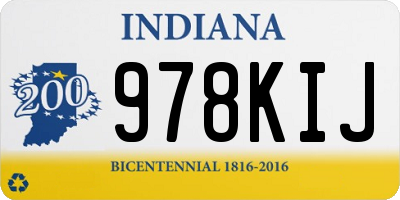 IN license plate 978KIJ