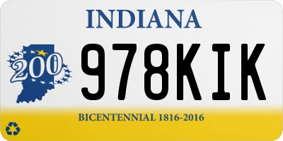 IN license plate 978KIK