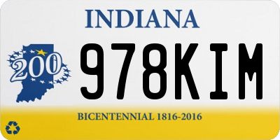 IN license plate 978KIM