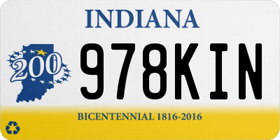IN license plate 978KIN