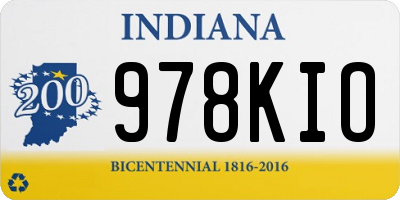 IN license plate 978KIO