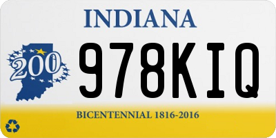 IN license plate 978KIQ
