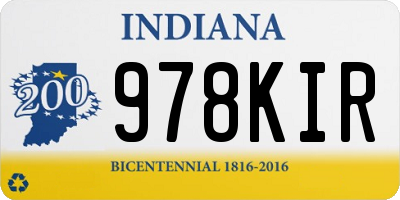 IN license plate 978KIR