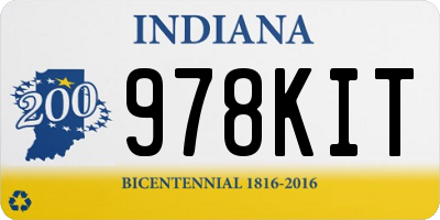 IN license plate 978KIT