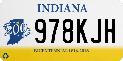 IN license plate 978KJH