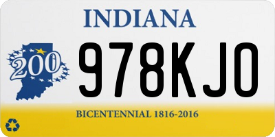 IN license plate 978KJO