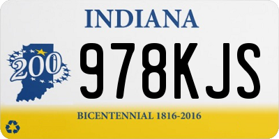 IN license plate 978KJS