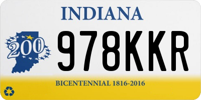 IN license plate 978KKR